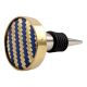 Round Navy Blue Metal And Wooden Wine Stopper (Pack Of One Piece)